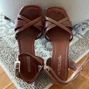Aerosole Brown Wedge Sandal 6.5M